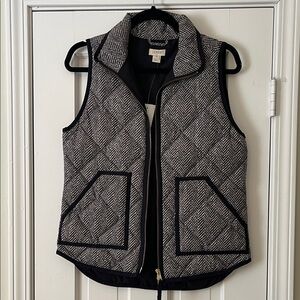 J. Crew Women's Black and White Herringbone Vest